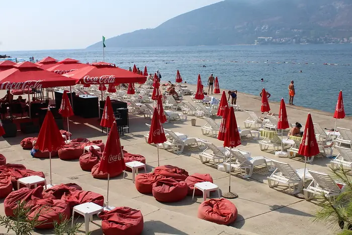 Topla Beach on the coastal cycling route between Igalo and the centre of Herceg Novi
